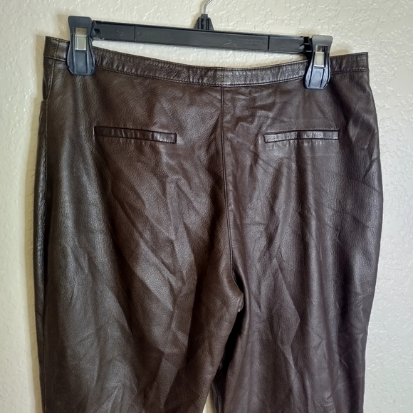 GENNY butterysoft Italian Leather Straight Leg Pants Runway '93 Sz 8 - Picture 7 of 14